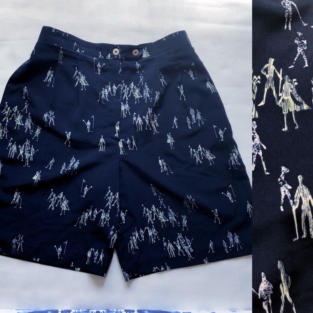 High waisted vintage golf shorts